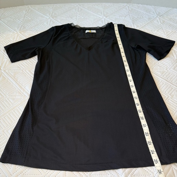 Callidae Tech Performance V-Neck Short Sleeve Top Size L In Black - Picture 4 of 9